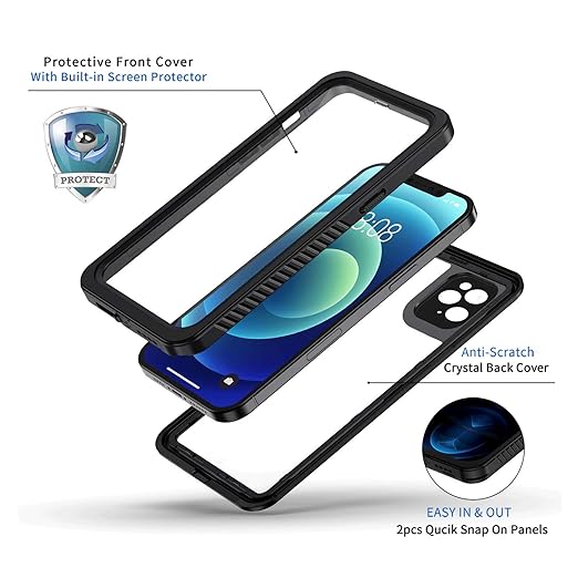 Lanhiem Waterproof Case for iPhone 12 Pro Max mart...