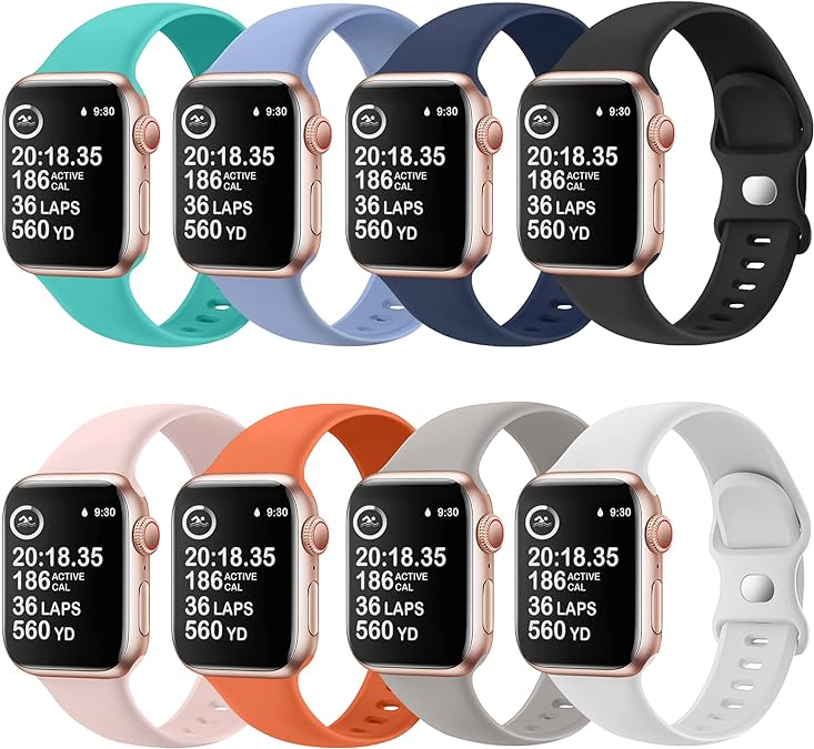 8 Pack Watch Bands Compatible with Apple Watch Ban...